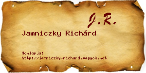 Jamniczky Richárd névjegykártya